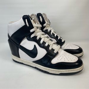 Nike Dunk Sky High Panda Premium Wedge Black White Sneakers 528899-101 Size 10